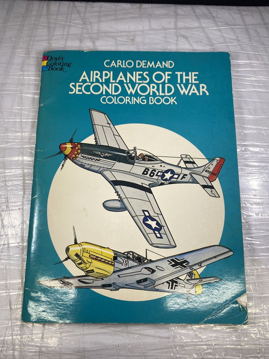 Airplanes of the Second World War Coloring Book by Carlo Demand UNUSED CLEAN VTG