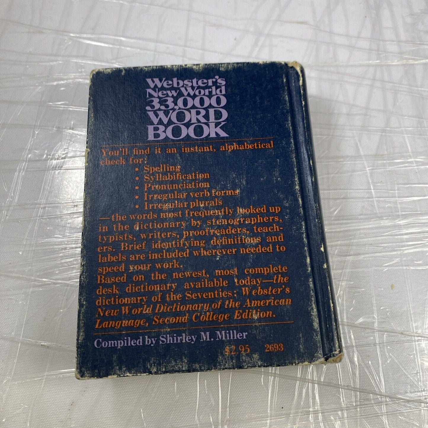 Websters New World 33,000 Word Book 1971 SMALL BOOK Pocket Vintage Dictionary