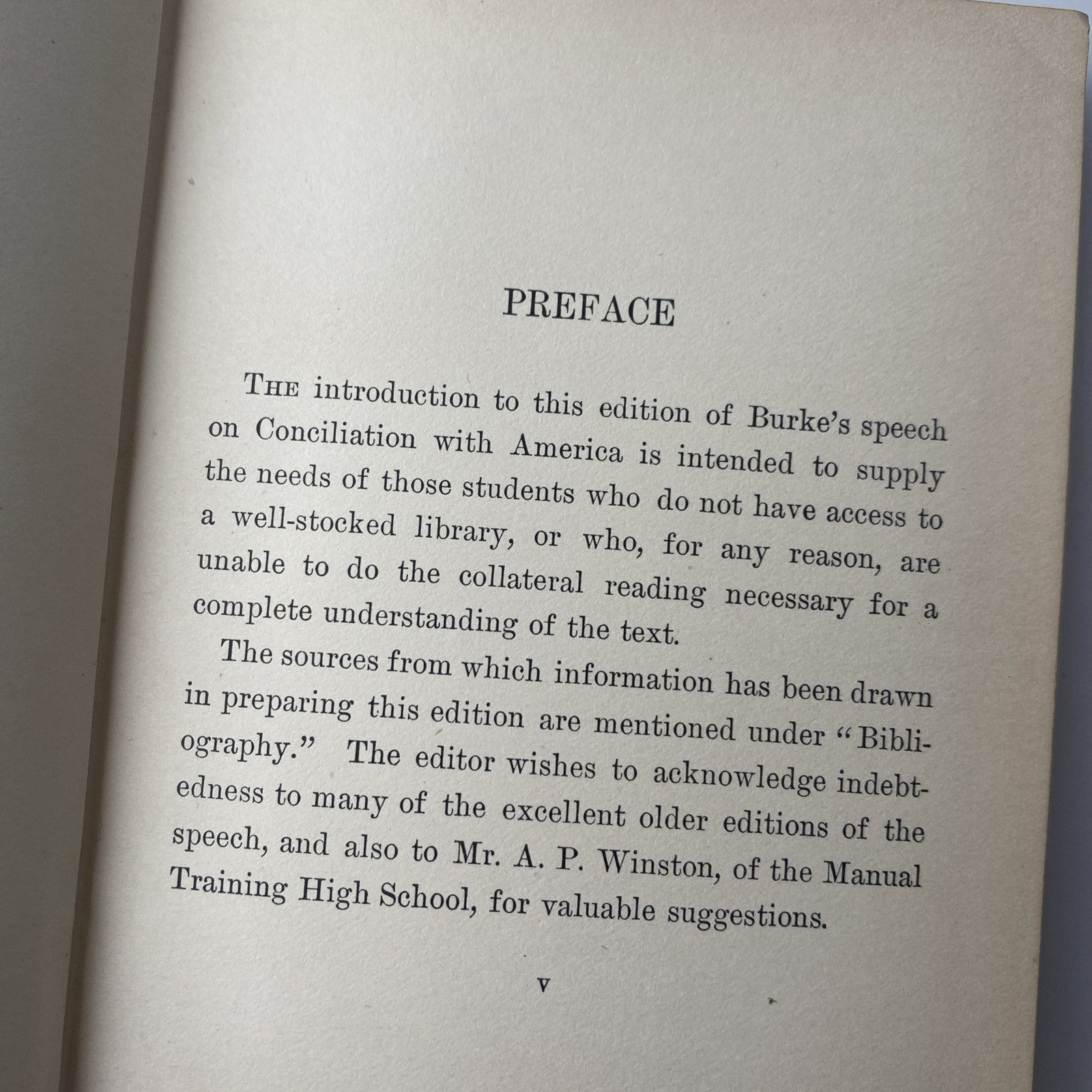 Antique Pocketbook Burke's Speech On Conciliation With America (hardcover 1899)