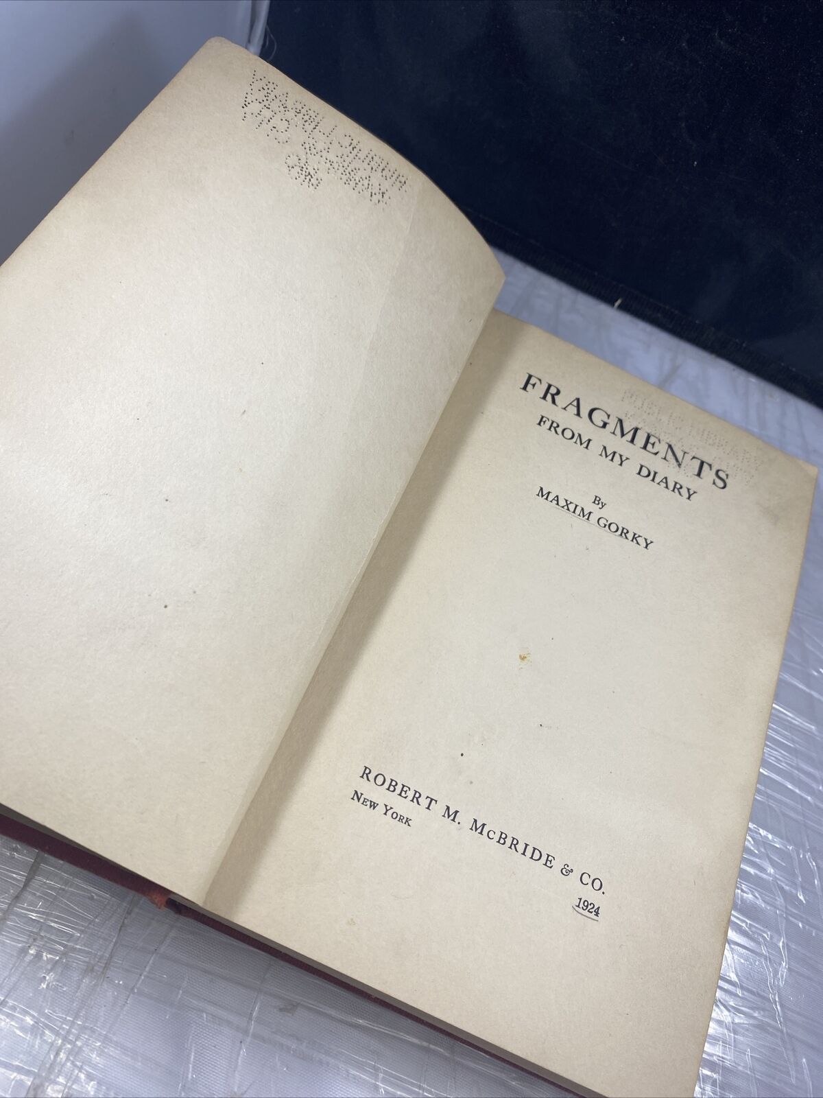 Antique 20s History Book "Fragments From My Diary" Maxim Gorky Short Stories