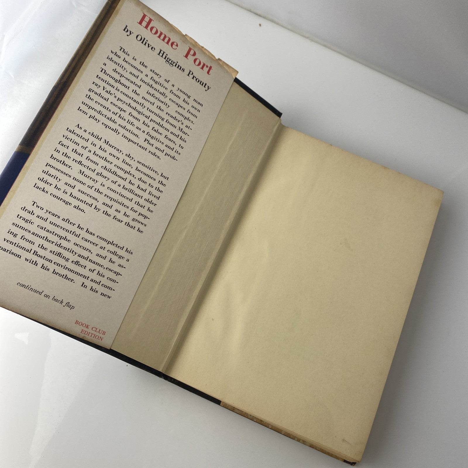 Home Port by Olive Higgins Prouty 1947 HC BCE Vintage 40s Novel Red Small