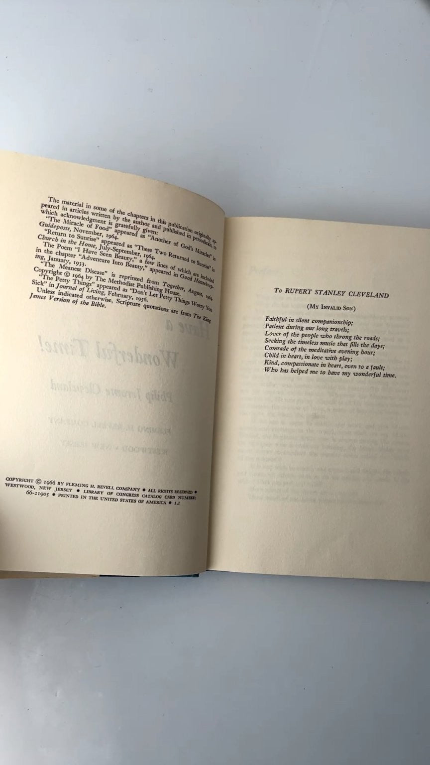 Have a Wonderful Time! Philip Jerome Cleveland 1966 First Edition Fleming Revell