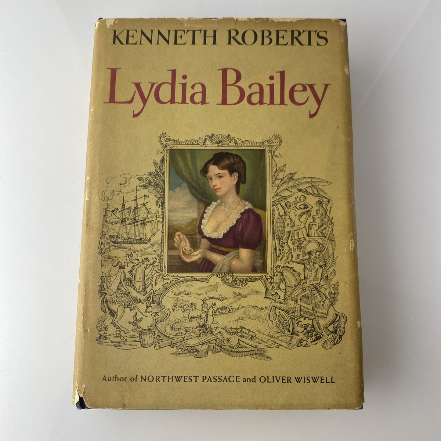 1800s Historical Lydia Bailey by Kenneth Roberts 1947 Vintage Hardcover HCDJ BCE