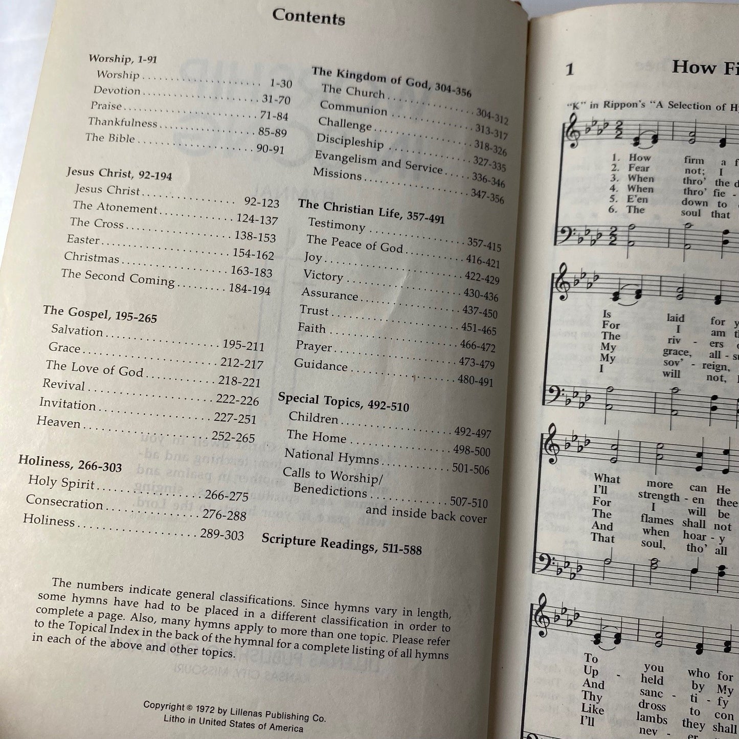 Worship in Song Nazarene Hymnal 1972 Lillenas Publishing Hymn Book