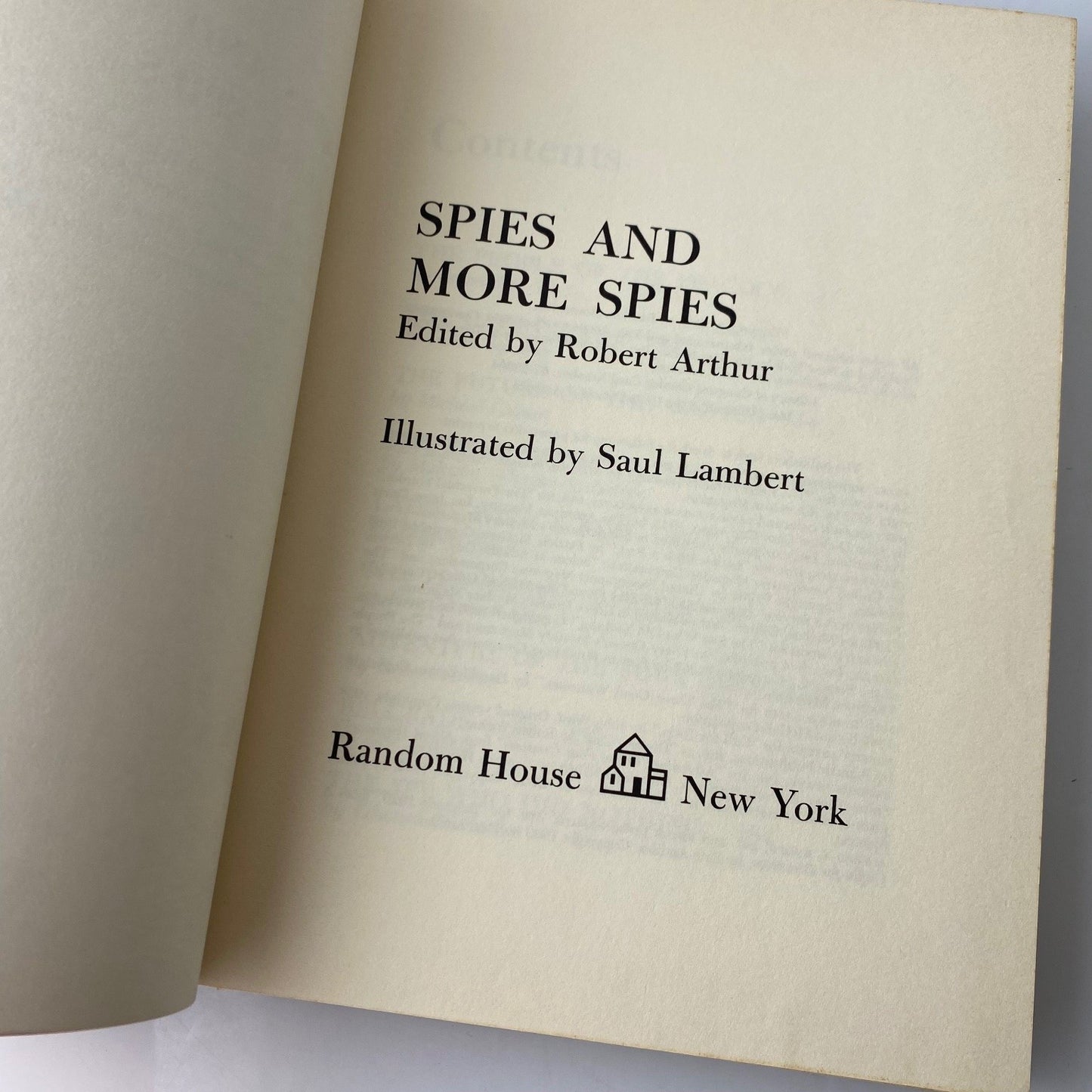 Spies and More Spies Robert Arthur 1967 Illustrated Spy Stories Random House