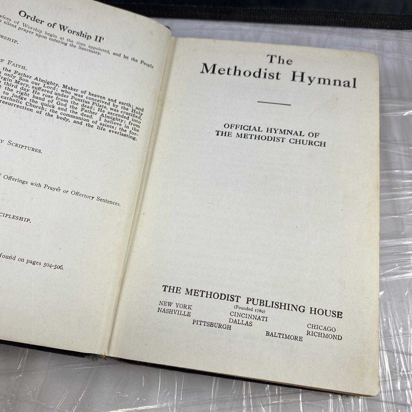 The Methodist Hymnal 1939 Hardcover Christian Vintage Songbook Worn Religious