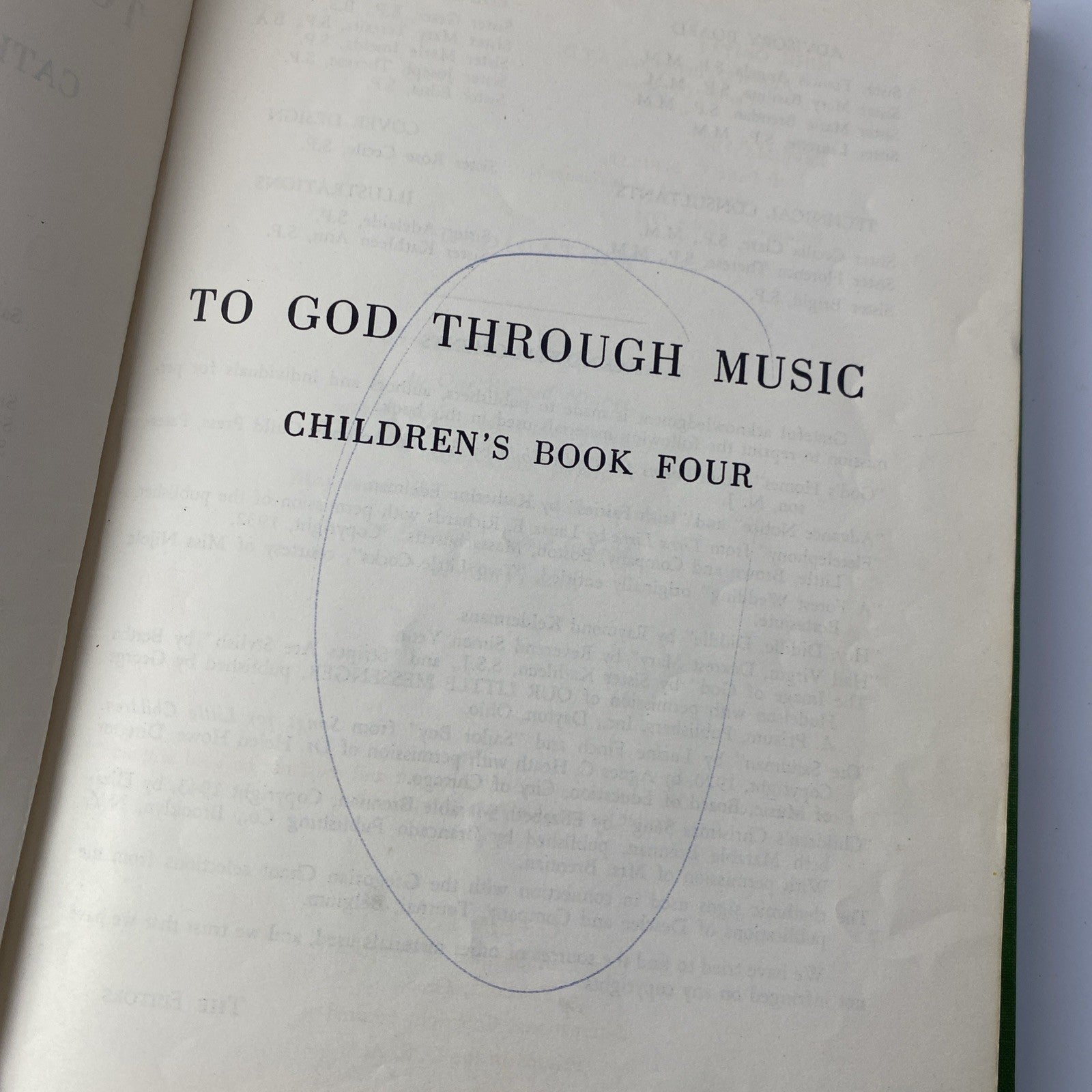 To God Through Music Book Four 4 HC 1958 Gregorian Institute of America Vintage