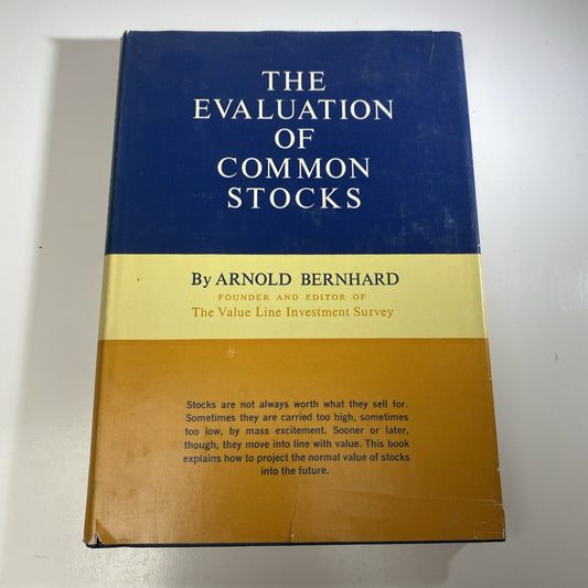 Vintage 50s Investing Finance Evaluation of Common Stocks by Arnold Bernhard