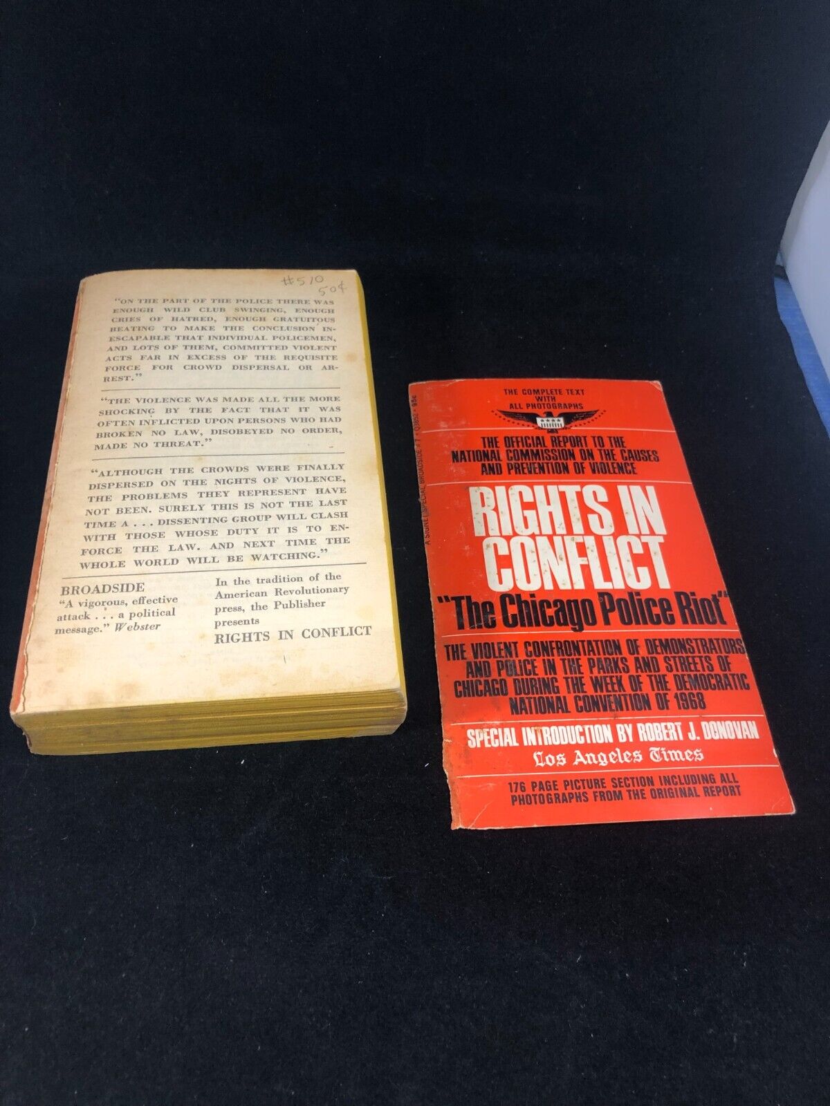 Vintage Paperback Rights In Conflict Chicago Police Riot 1968 1st Printing !!!!!