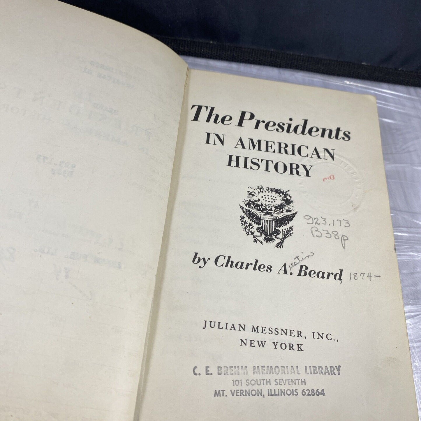 " The Presidents in American History" Vintage Green Rebind 40s Vernon IL Ex LIB