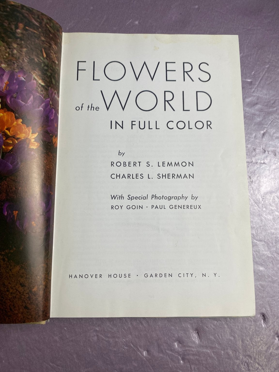 Flowers of the World in Full Color Lemmon Sherman 1958 Hanover House