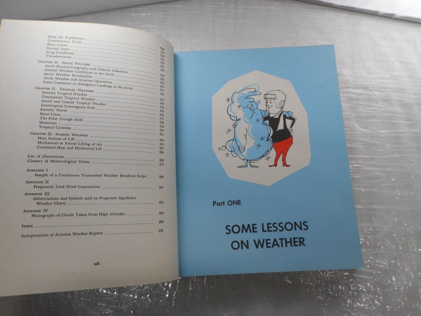 AVIATION WEATHER FOR PILOTS AND FLIGHT OPERATIONS PERSON, 1965, USED.299 PAGES. 