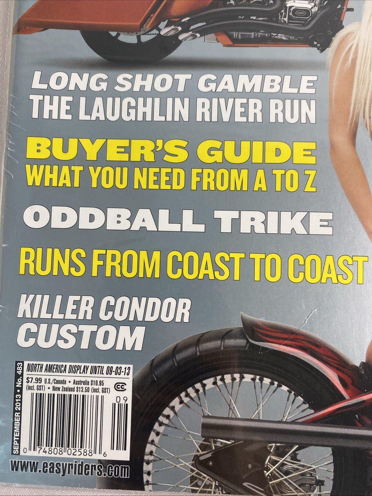 Easy Rider Magazine #483 September 2013 Laughlin River Run Trike Harley