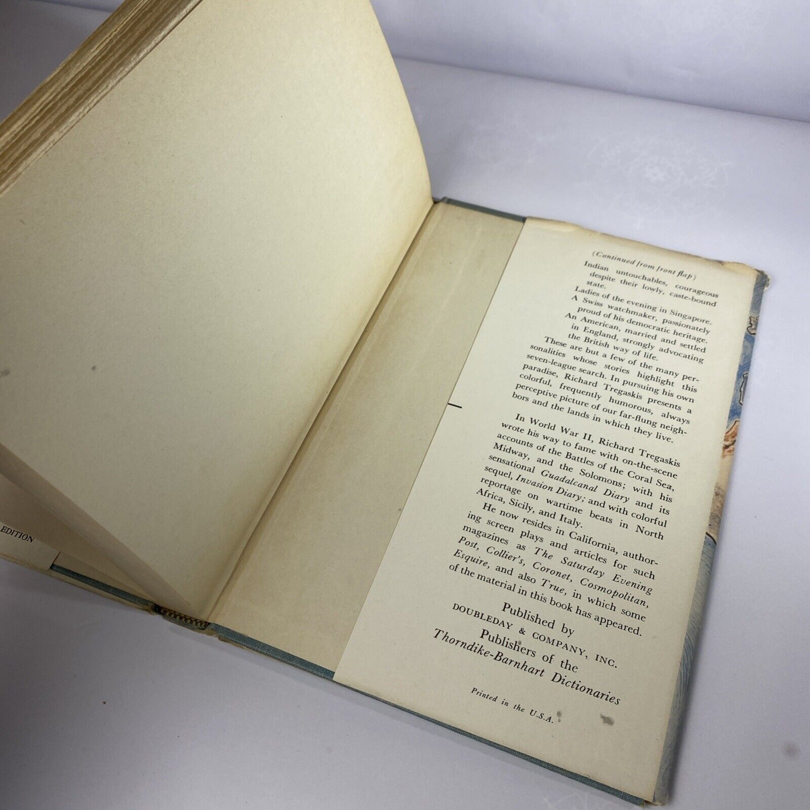 Seven Leagues to Paradise by Richard Tregaskis 1951 Hardcover Book