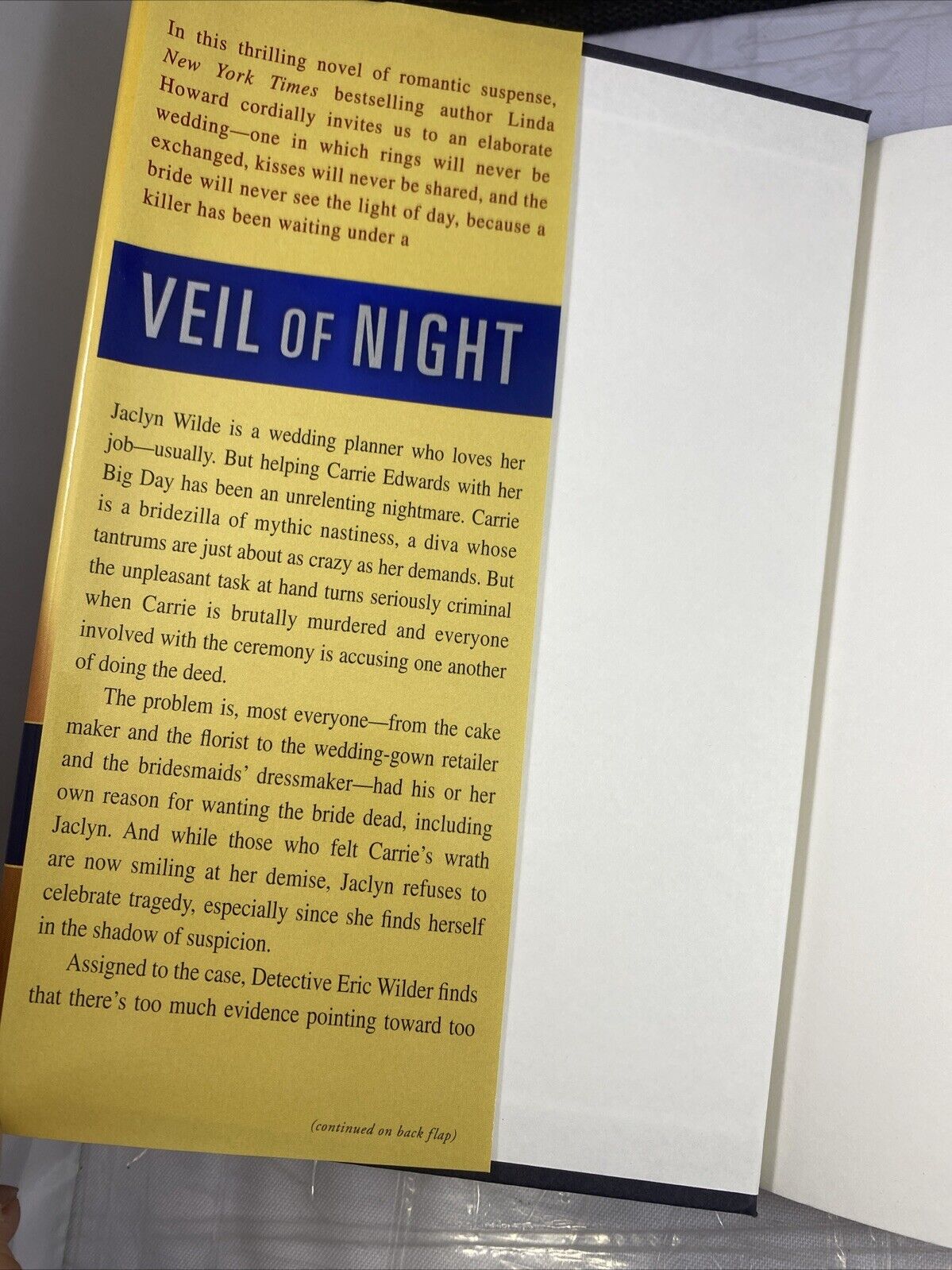 Veil of Night: A Novel - Hardcover By Howard, Linda - VERY GOOD Book Club Ed