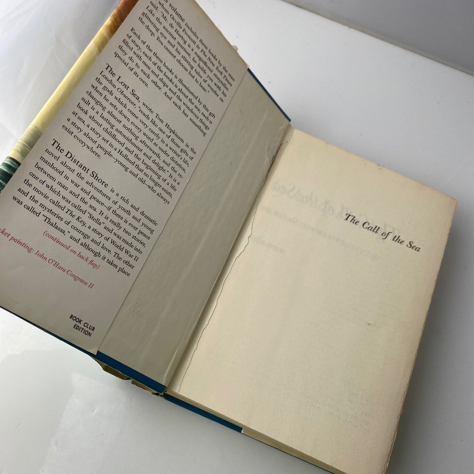 The Call of the Sea Jan de Hartog 1966 Book Club Edition Maritime Fiction