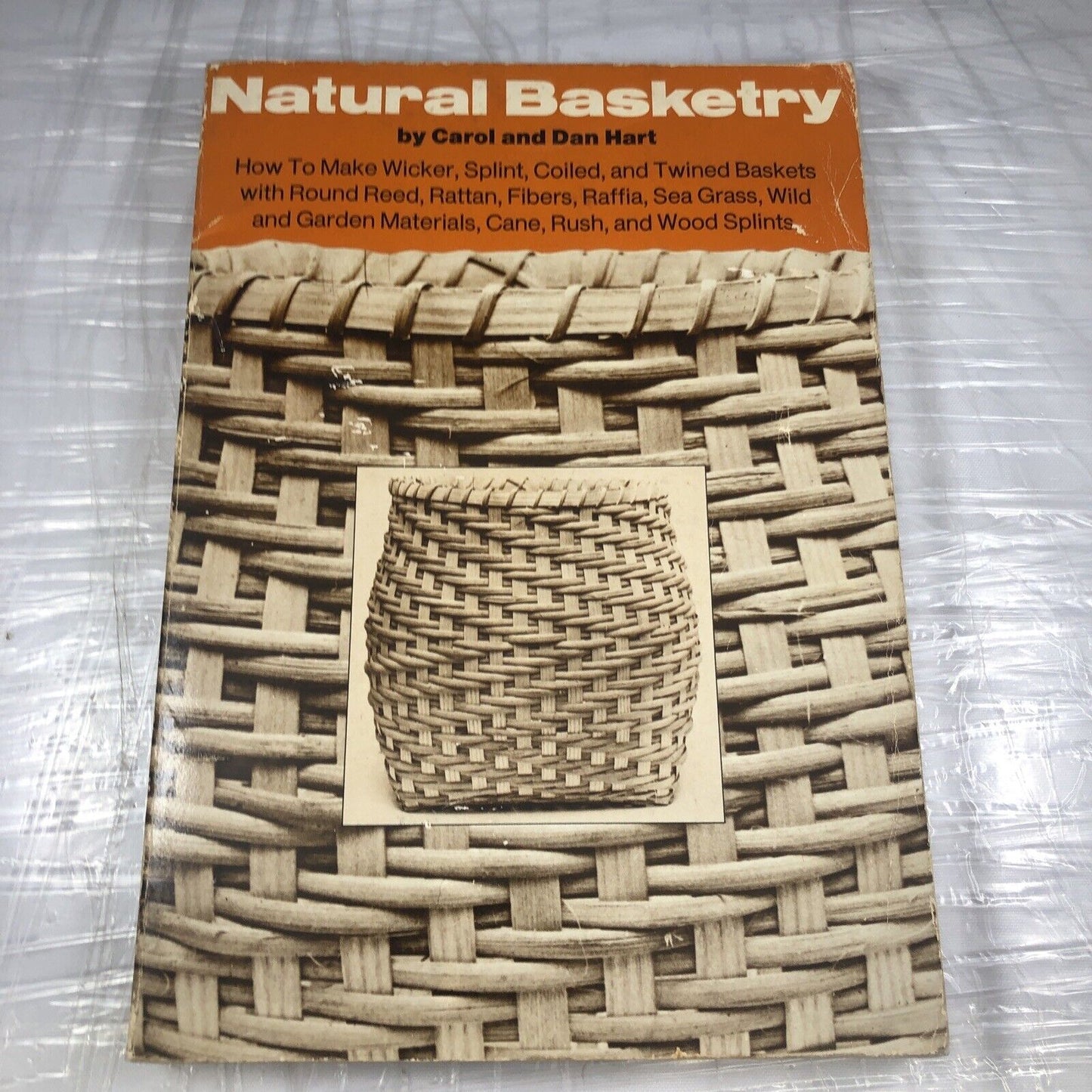 Vintage 70s Basket Weaving Book natural basketry hart 1976 edition