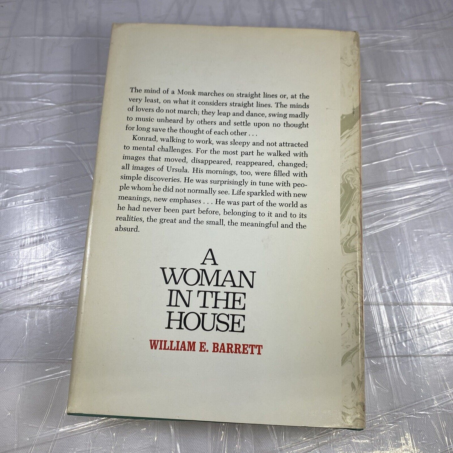 William E. Barrett A WOMAN IN THE HOUSE  Book Club Edition