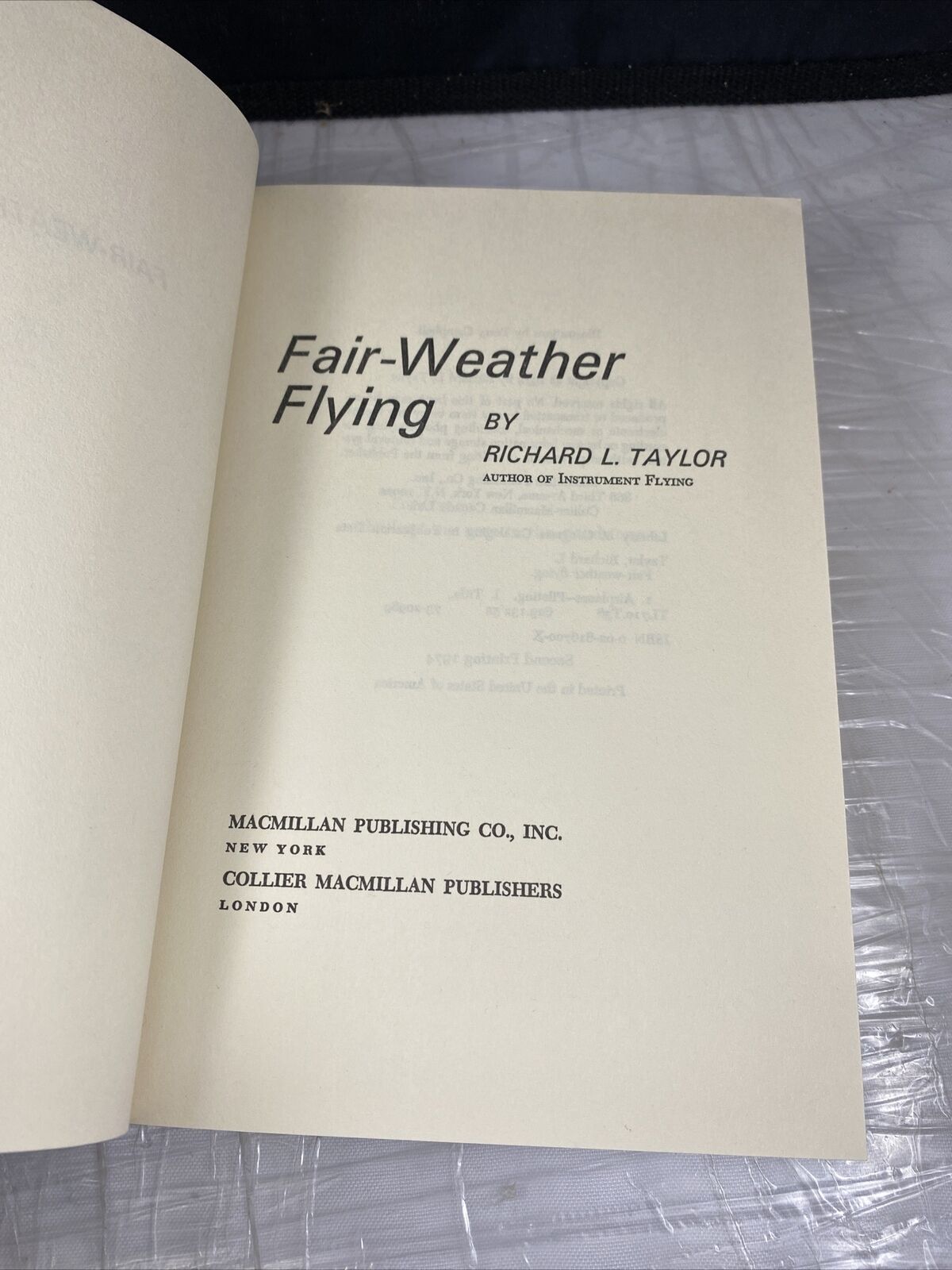 Vintage 70s Aviation Fair Weather Flying by Richard L. Taylor 1974 Hardcover