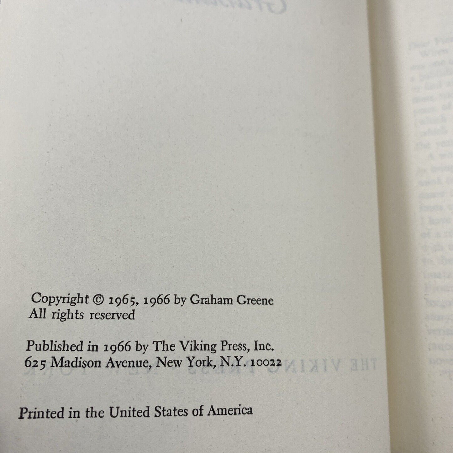 The Comedians / Graham Greene / 1966 Viking Press Book Club Edition Good!