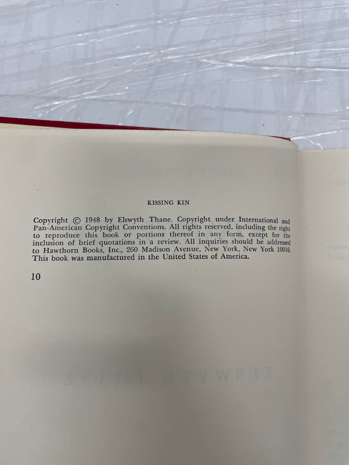 Kissing Kin Elswyth Thane 1948 First Edition Historical Fiction Novel