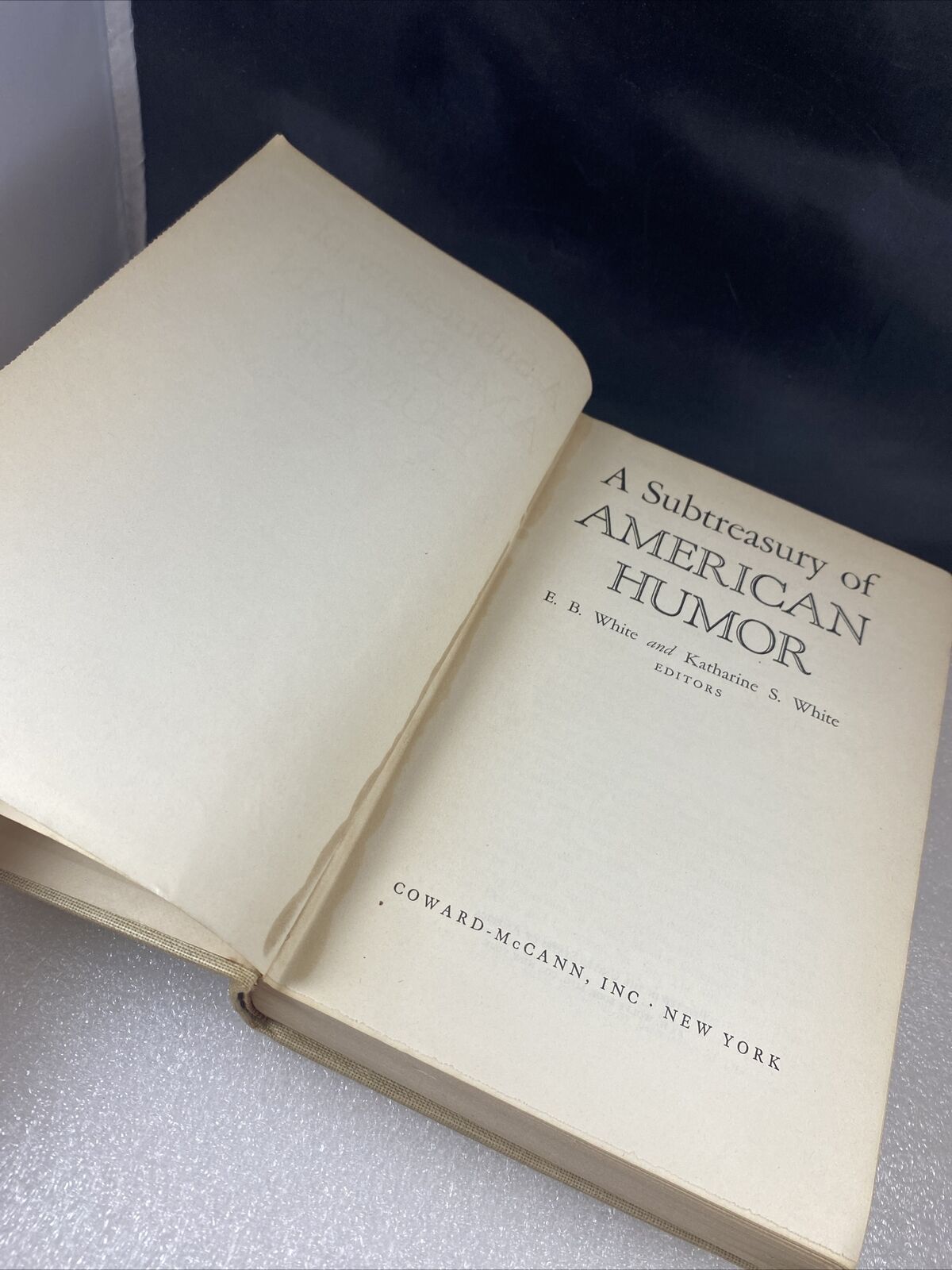 A Subtreasury Of American Humor White 1941 Hardcover Funny Writing Prose Poetry