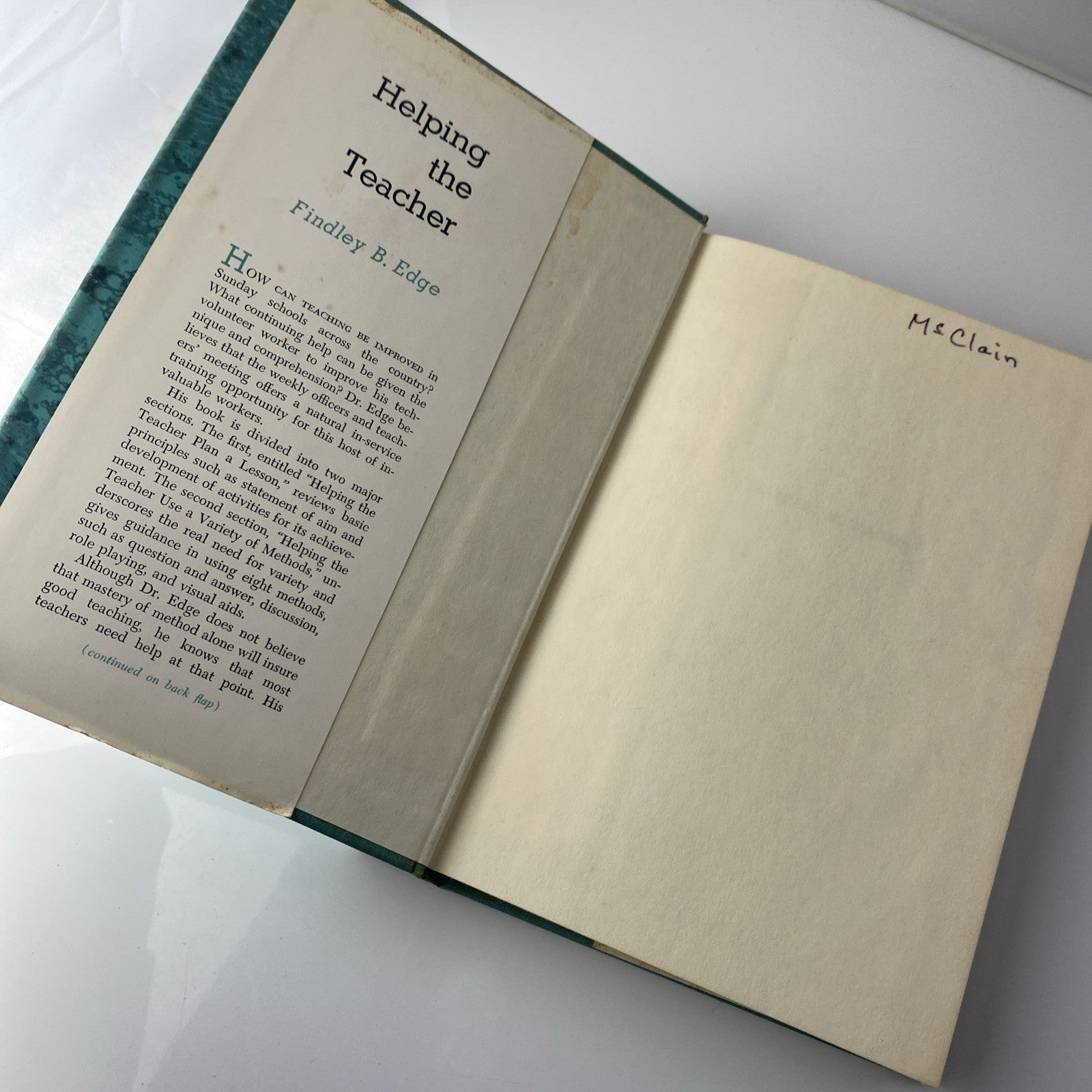 Helping The Teacher By Findley B. Edge - Hardcover See Pics “good” Vintage 60s