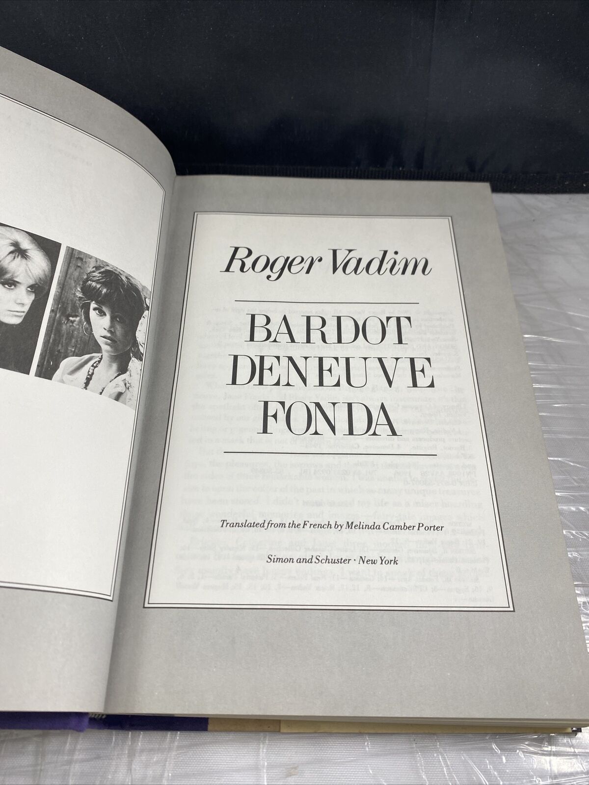 ROGER VADIM - BARDOT, DENEUVE, FONDA - 1ST ED. - 1986 - DJ UNCLIPPED - UNREAD.