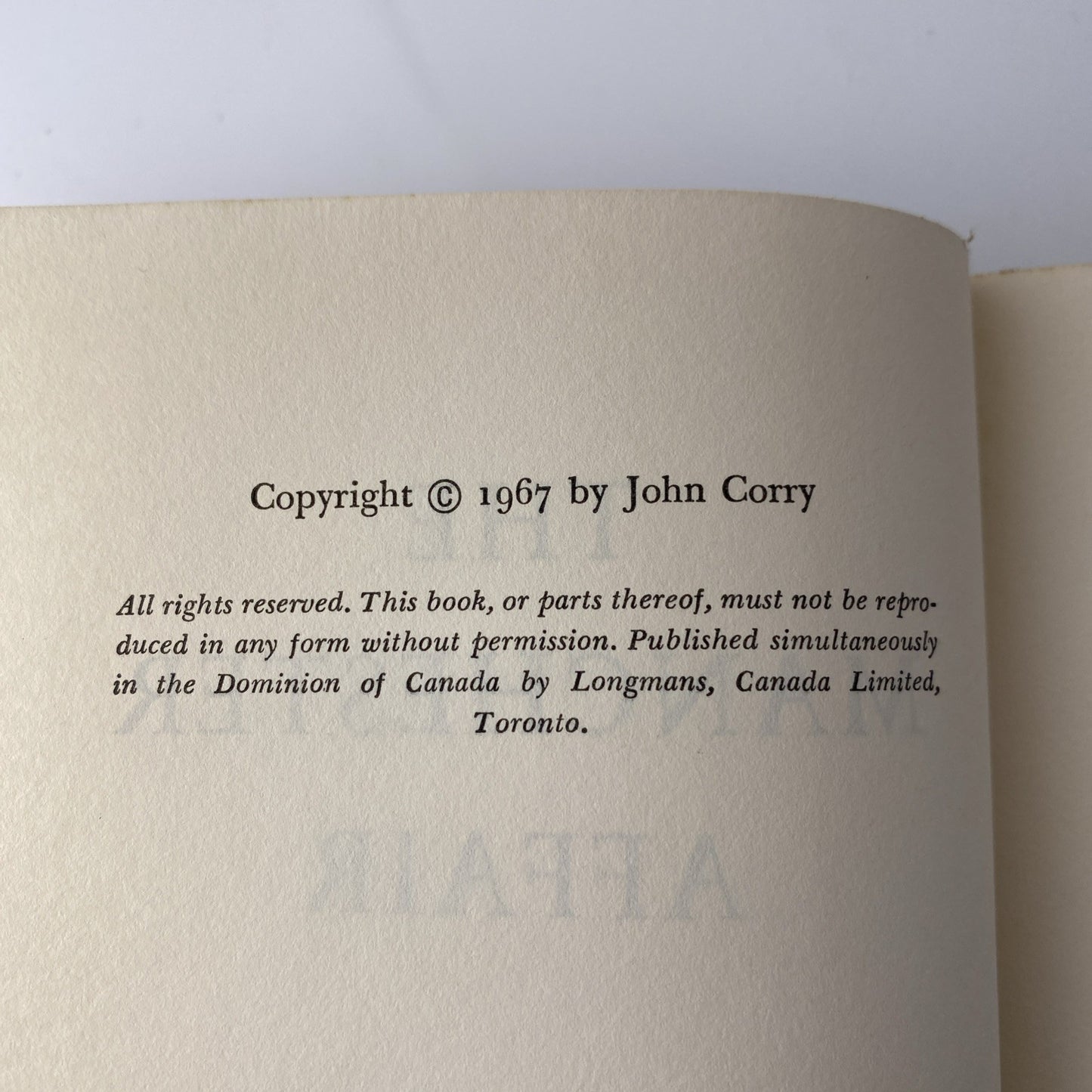 The Manchester Affair by John Corry 1967 HC BCE - JFK Coverup
