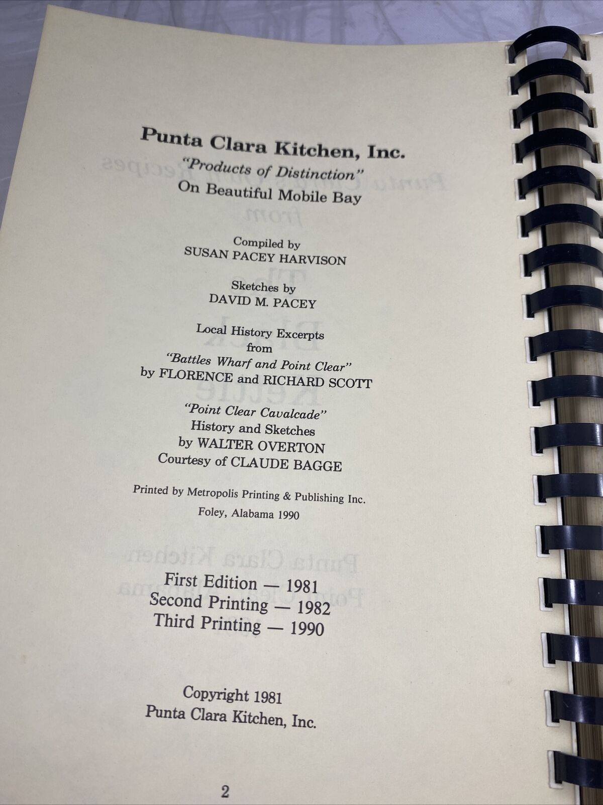 The Black Kettle Punta Clara Kitchen Cookbook Vintage 90s Spiral Bound Rare US