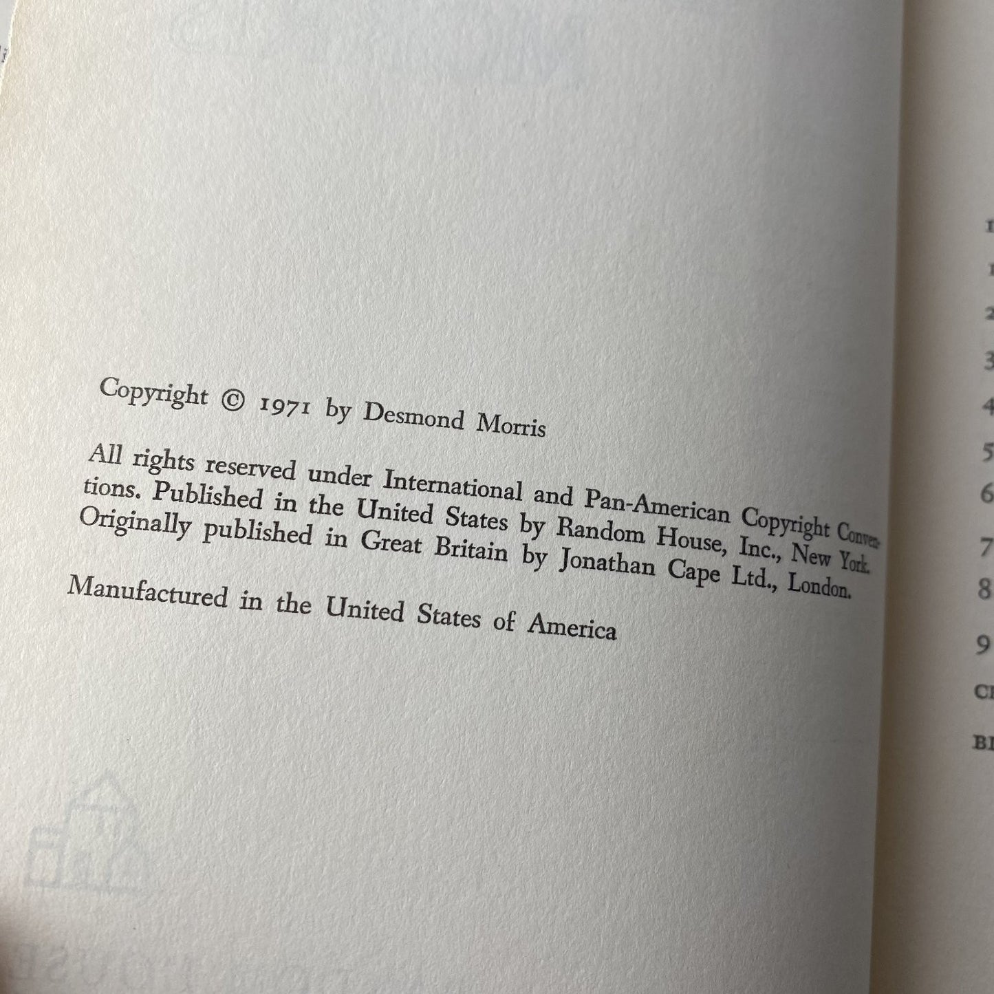 Intimate Behaviour Desmond Morris 1971 Book Club Edition Psychology Random House