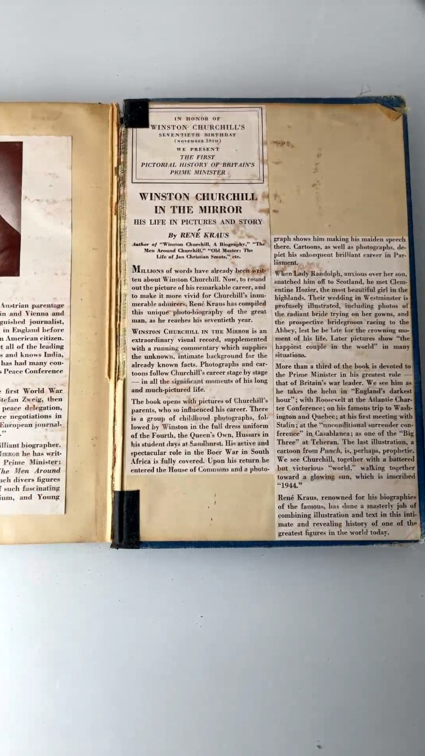 Winston Churchill in the Mirror René Kraus 1944 First Edition Biography