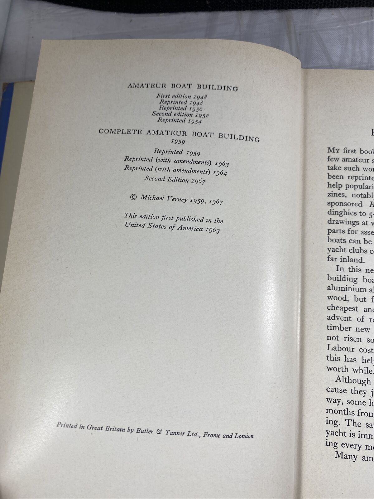 Complete Amateur Boat Building by Michael Verney HCDJ Vintage 60s Woodworking