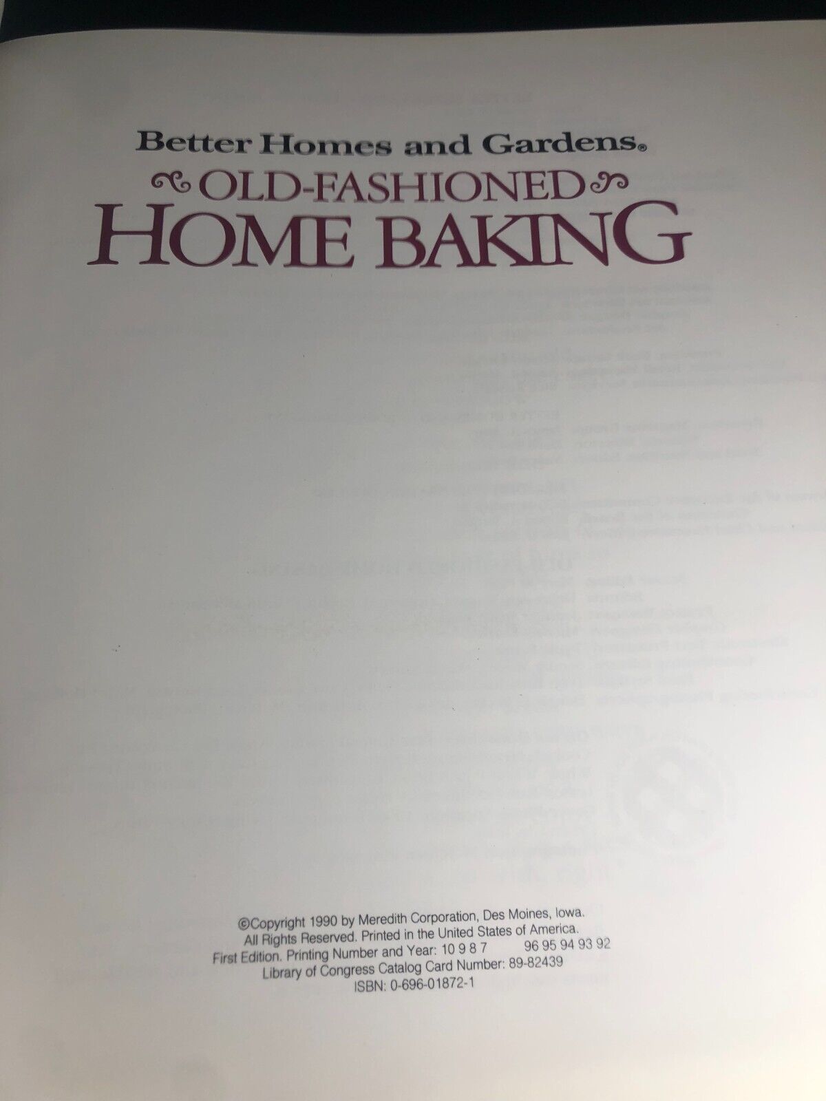 VintageBetter Homes and Gardens: Old-Fashioned Home Baking Hardcover 1st Edition