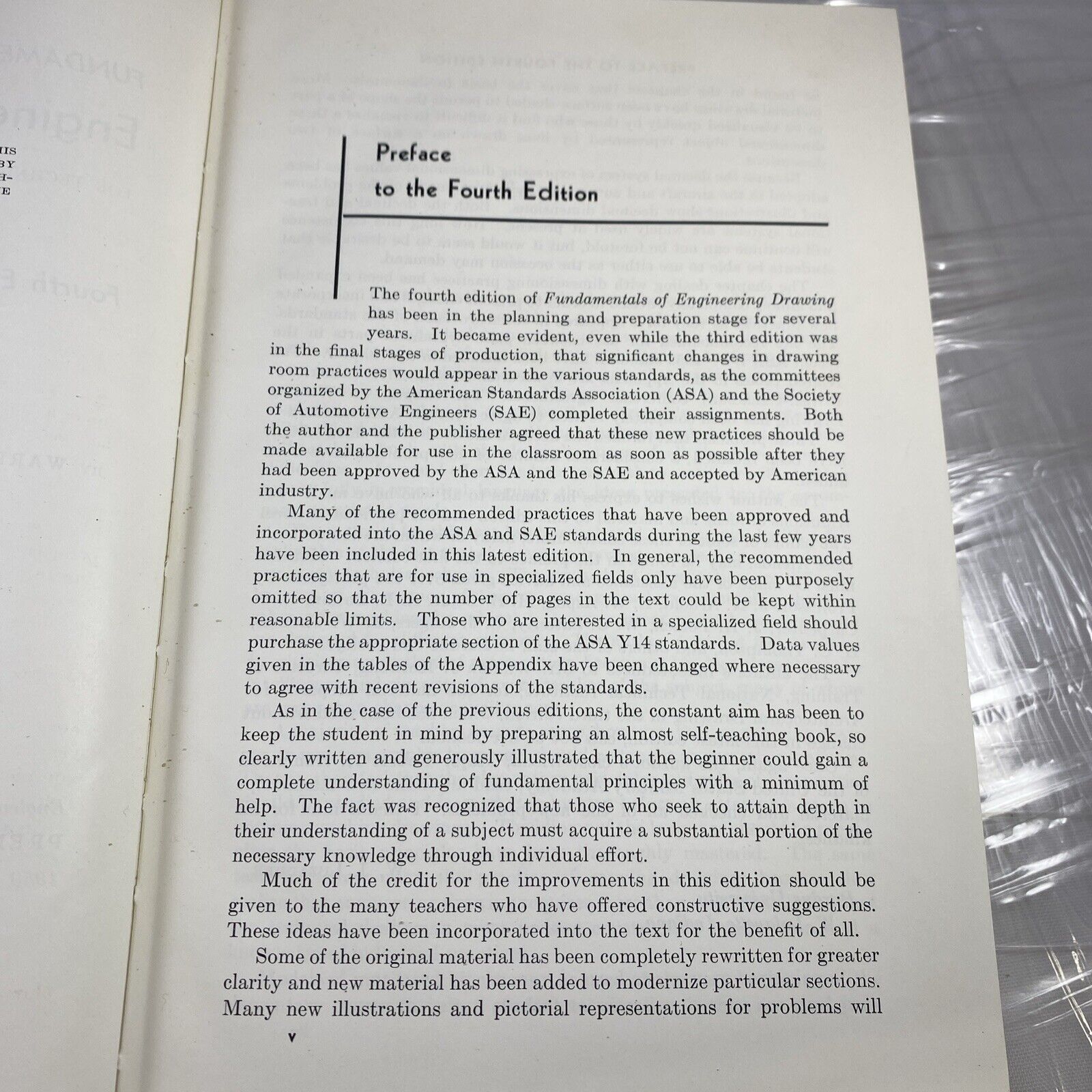 Fundamentals Of Engineering Drawing Warren Luzadder 4th 1950s Textbook Gray Rare
