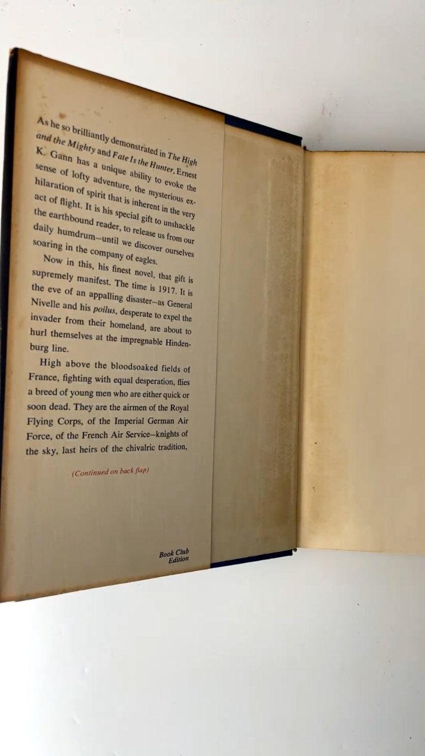 In the Company of Eagles Ernest K. Gann 1966 Book Club Edition War Novel