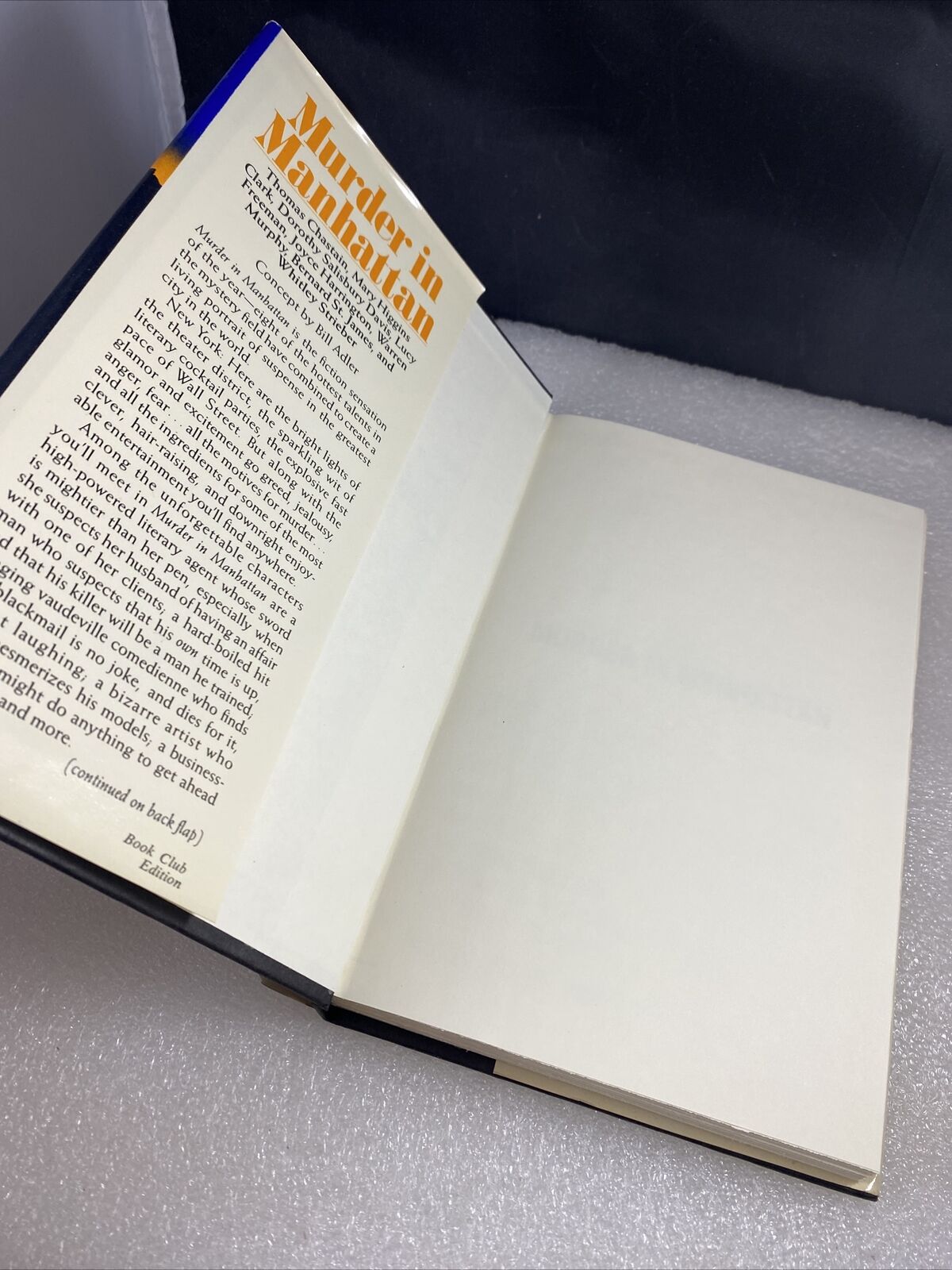 Murder in Manhattan Hardback Book Club Ed. Vintage 80s Mystery Thriller NYC