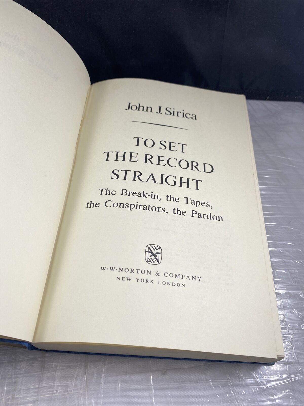 TO SET THE RECORD STRAIGHT: WATERGATE JOHN J. SIRICA 70s First Edition