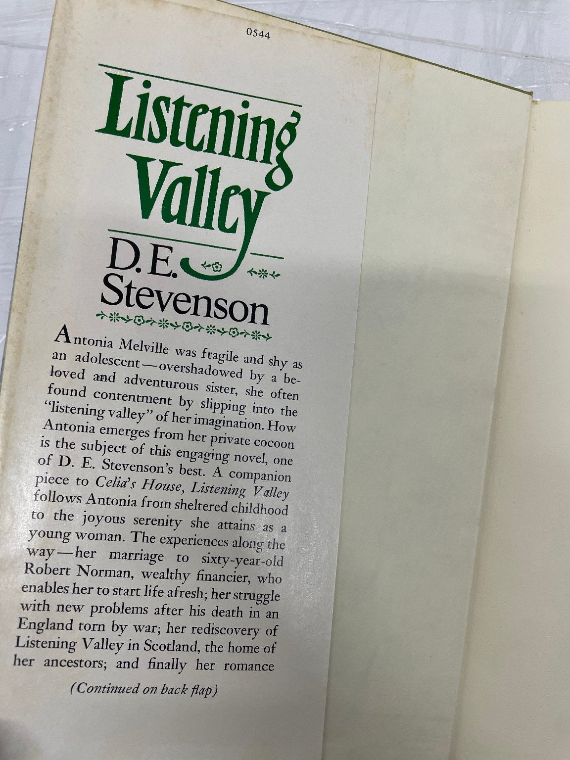 Listening Valley by D.E. Stevenson 2nd Edition 1976 Scottish Novel Historical