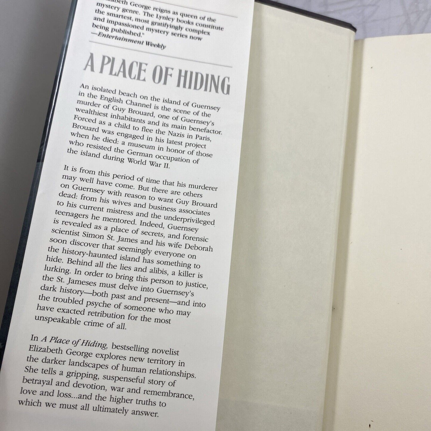 Inspector Lynley Ser.: A Place of Hiding by Elizabeth George HC Bantam Book Club
