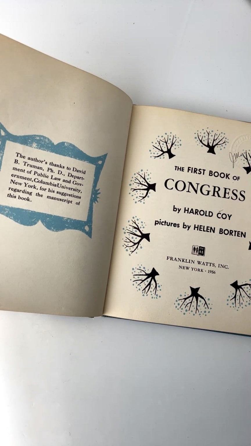 The First Book of Congress Harold Coy 1956 First Printing Illustrated