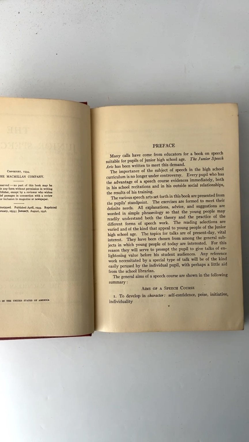 The Junior Speech Arts by Alice Evelyn Craig 1936 Illustrated