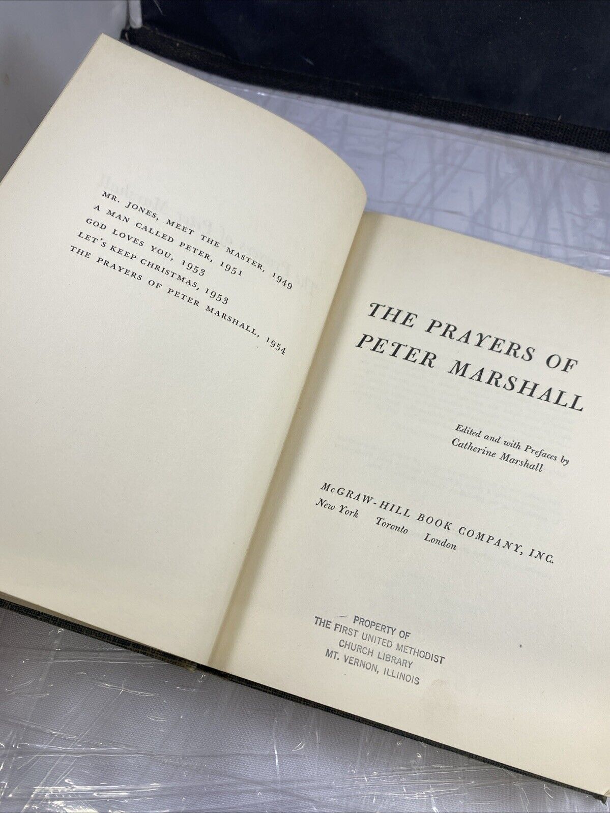 The Prayers of Peter Marshall - Catherine Marshall HC 1954 Vintage 50s Worn Book
