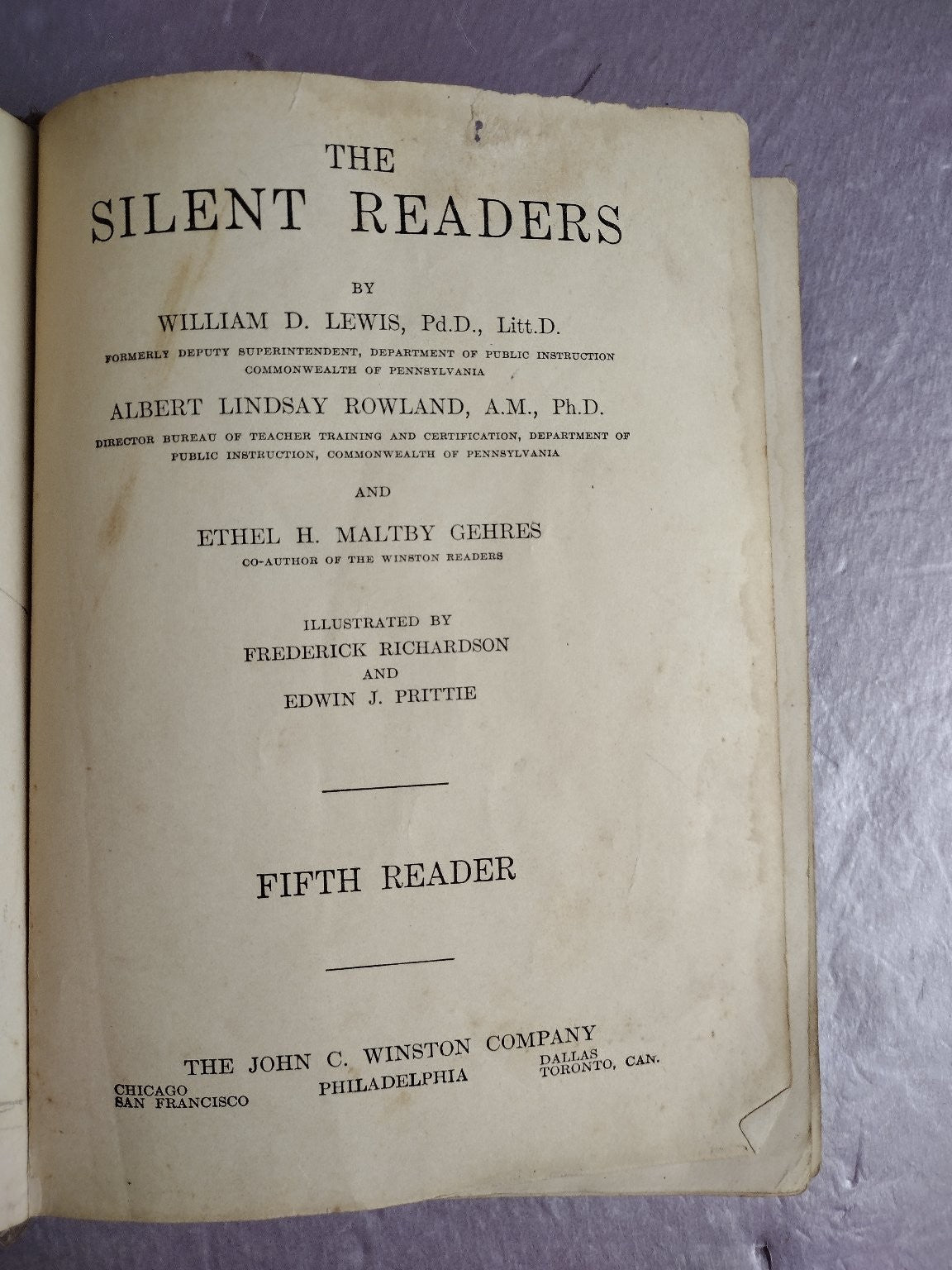 The Silent Readers Fifth Reader Lewis Rowland 1920 Vintage Illustrated School