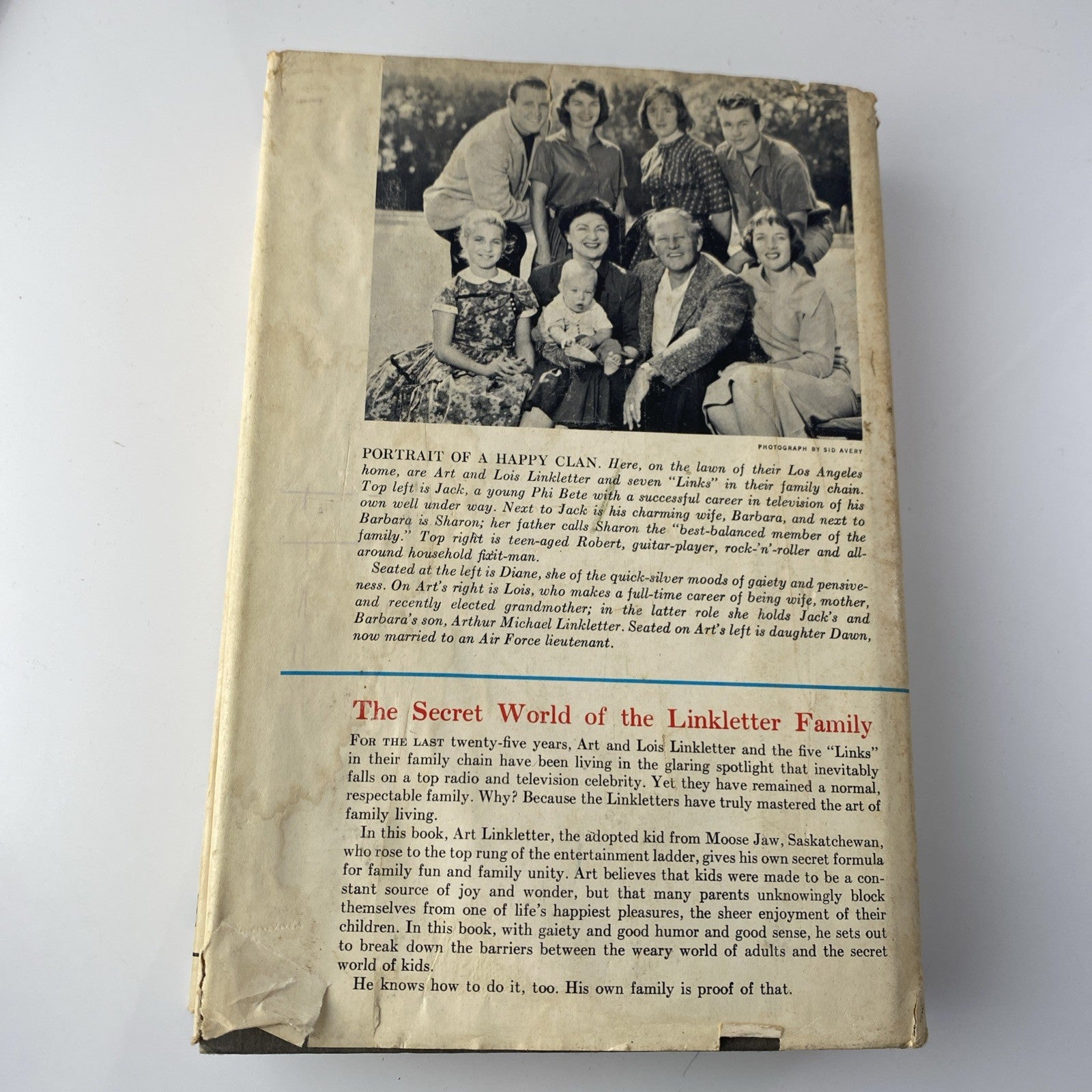 1959. The Secret World of Kids by Art Linkletter, HBw/dj 1st, LINKLETTER SIGNED!