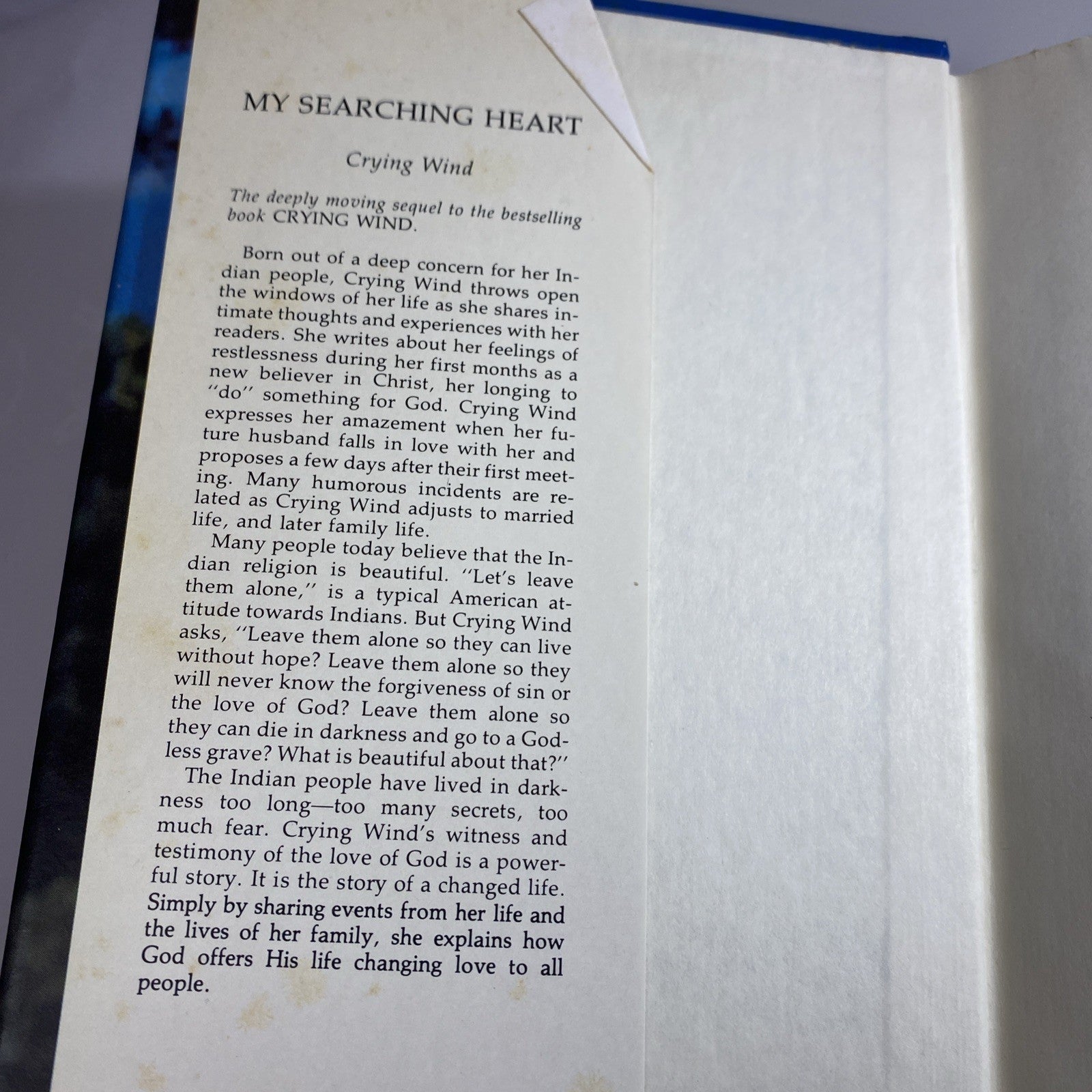 Native American Memoir Biography My Searching Heart - Crying Wind (Hardcover)