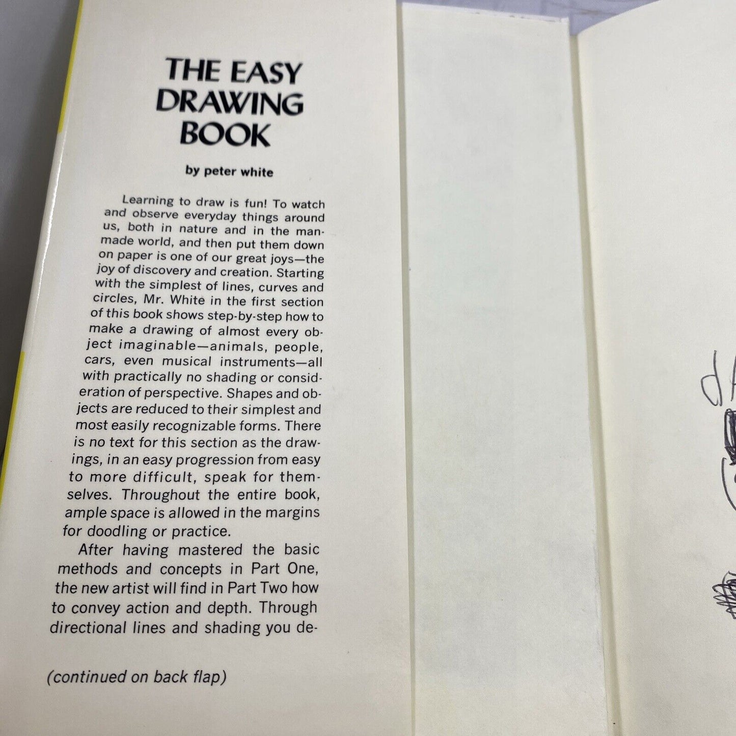 The Easy Drawing Book Peter White 1966 Hardcover Gramercy Vintage Art How To