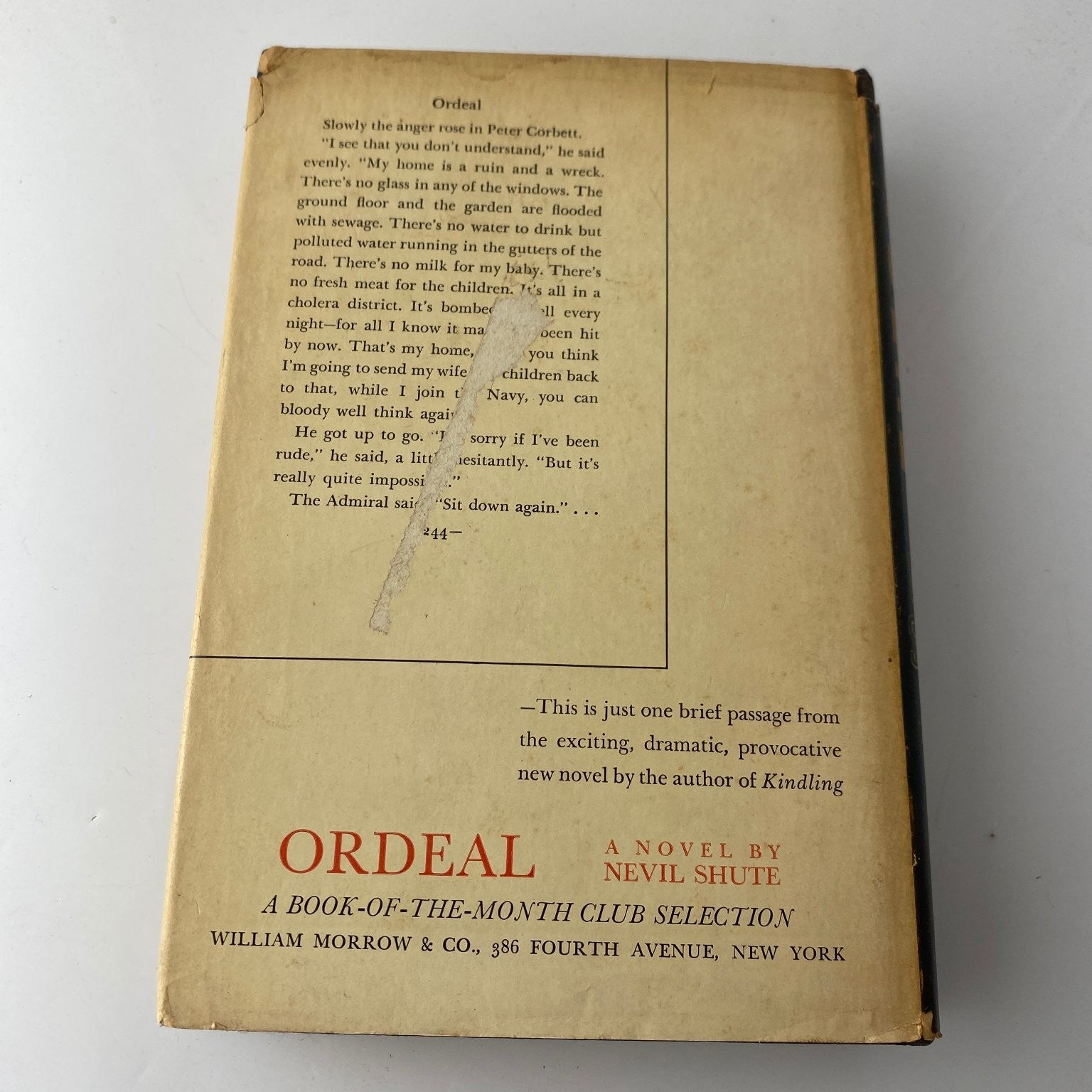 Ordeal Nevil Shute 1939 First Edition WWII Novel William Morrow