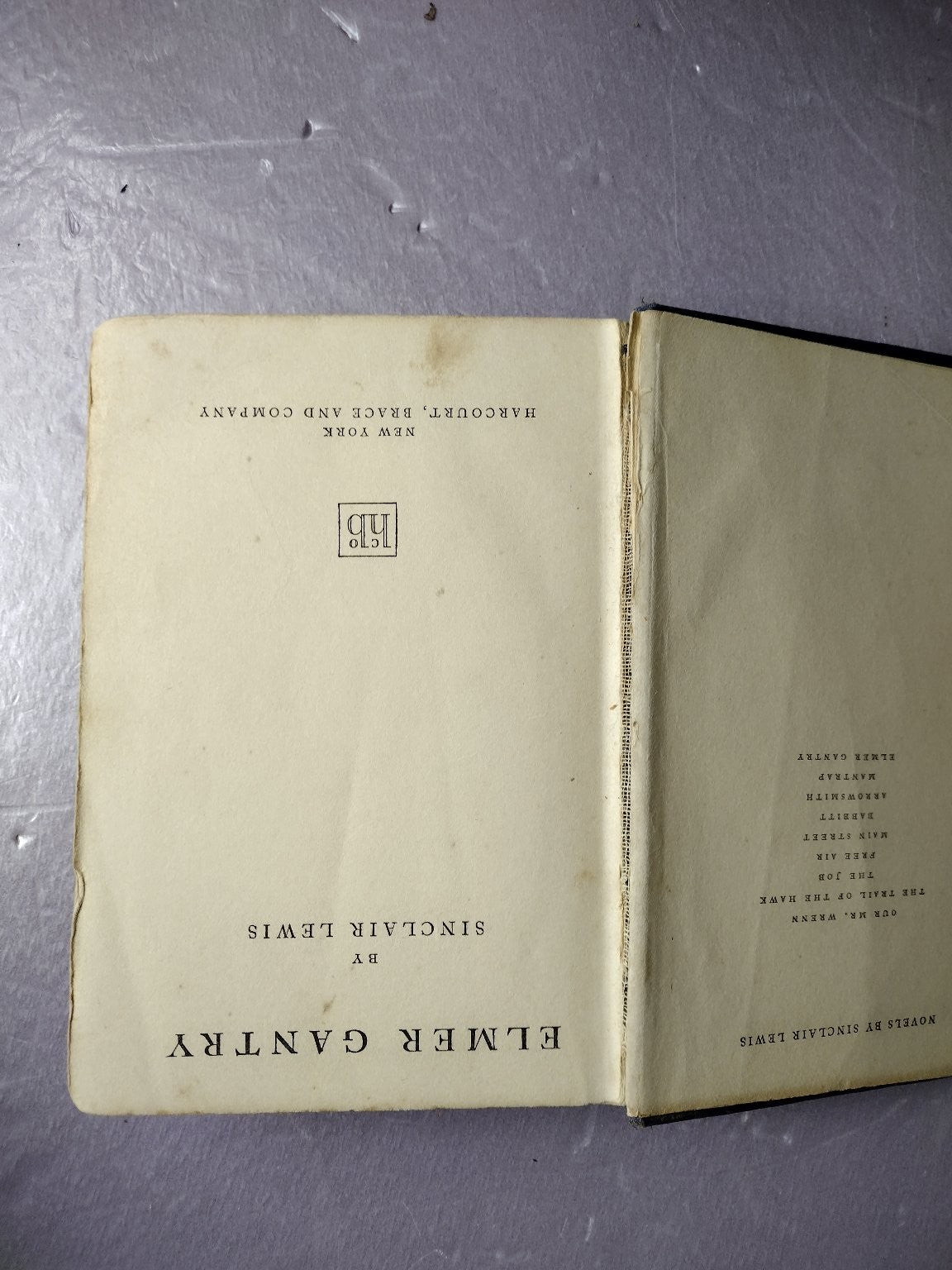 Elmer Gantry Sinclair Lewis 1927 First Edition Classic Literature Harcourt Brace