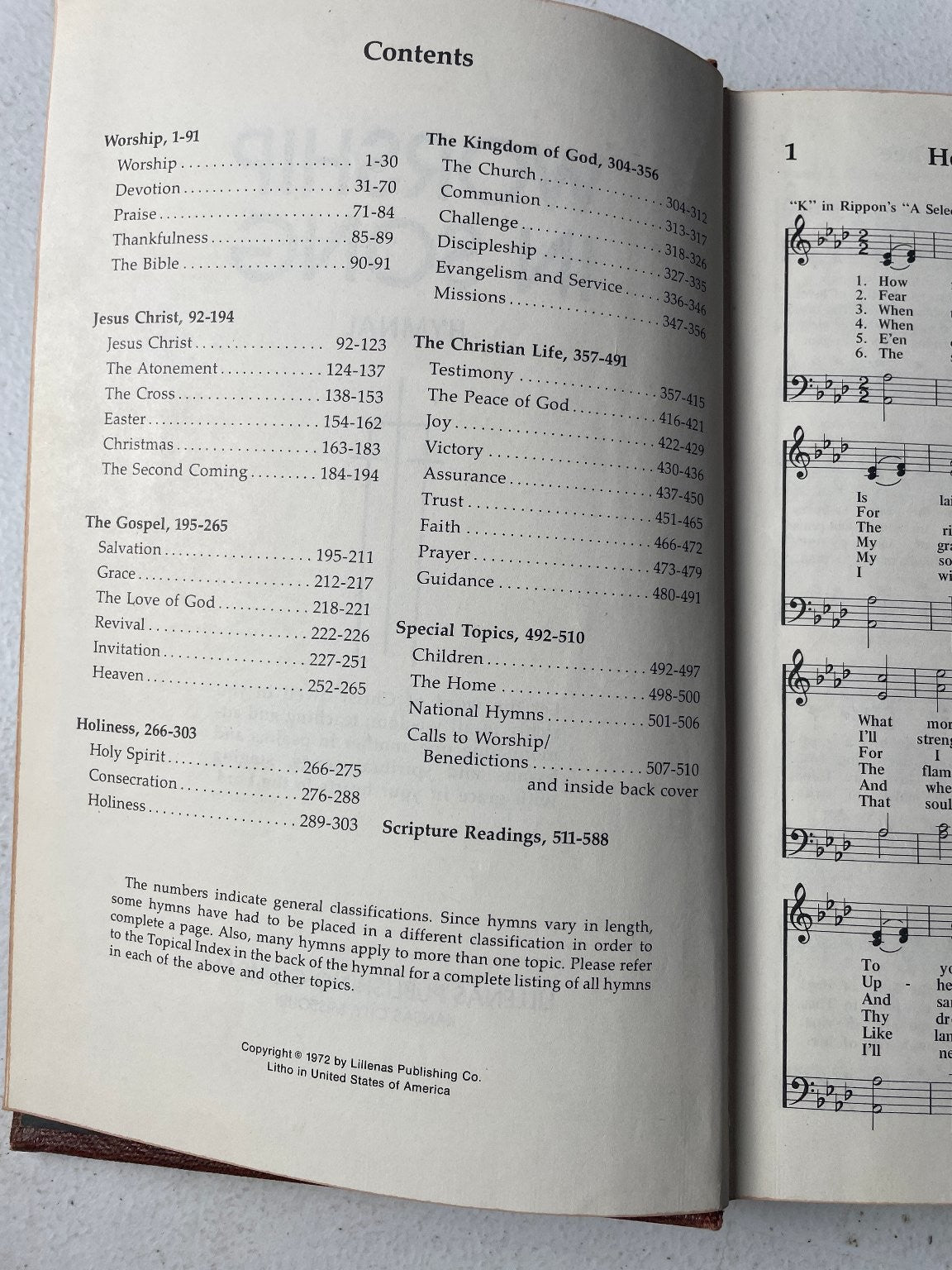 Worship In Song Hymnal 1972 Christian Music Lillenas Publishing Co.
